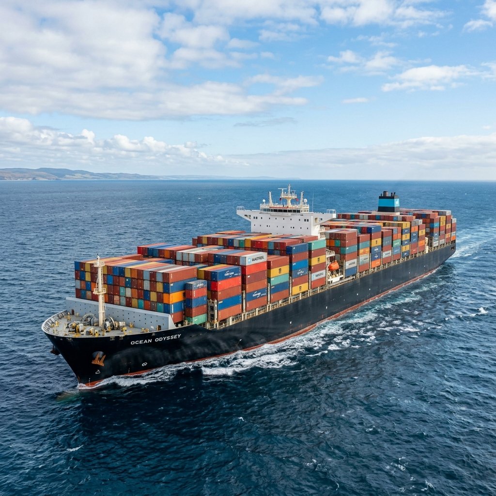 Container Cargo Ship at Sea